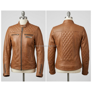 Veste de moto en cuir pour homme, design haut de gamme, coupe ajustée, réversible, écologique, hiver - Product Image 2