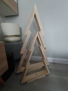 Arbre de Noël unique, décoration écologique, cadeau fait main, arbre en bois ornemental de haute qualité, personnalisable, en cerisier - Product Image 3