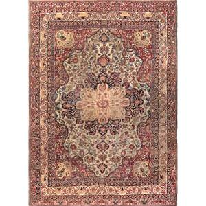 Tapis en laine noué à la main Aalam Beige Marron Pae-5525 pour usage domestique, tapis de salon rectangulaire à motifs médaillon pour entrée et adolescents - Product Image 1