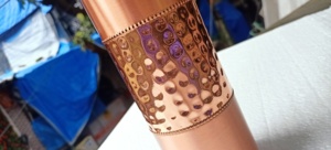 Classic Embossed Hammered Copper Bottles Portable Ayurvedic Water Bottle Pure Copper <b>Drinkware</b> Handmade Bottle Wholesale Export - Product Image 3