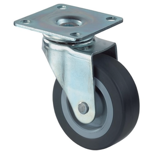 BS ROLLEN Furniture Casters 30 mm Wheel Diameter 20 kg Load Capacity <b>Swivel</b> Caster with Thermoplastic Rubber Grey Mounting Plate - Product Image 3