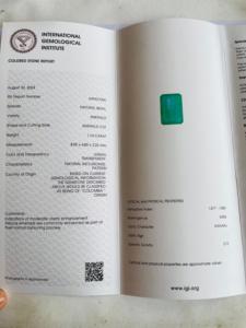 Calidad AAA, piedra preciosa de corte esmeralda colombiana certificada por IGI, excelente brillo, color verde, 100 $, incluido IGI - Product Image 4