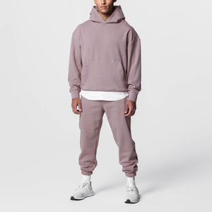 Ropa de calle de invierno de alta calidad, chándales ligeros de algodón estampados para hombre, pantalones de chándal con capucha y botones de talla grande personalizados, conjunto de 2 piezas - Product Image 3