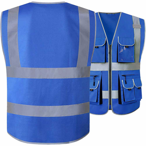 Gilet de sécurité réfléchissant haute visibilité avec fermeture éclair, logo personnalisé, vêtements de sécurité pour la construction, gilet de travail réfléchissant avec poches - Product Image 2