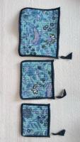Pochettes matelassées en coton imprimé en blocs sur mesure en ensemble de 3 pièces, idéales pour les magasins à domicile pour la revente