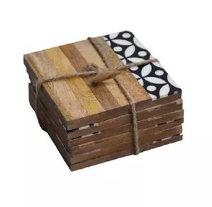 Treading Design <b>Pink</b> Yellow Color Resin Design Wood <b>Coaster</b> Sets Stylish Mats & Pads Best Quality Trending Resin <b>Coaster</b> - Product Image 6