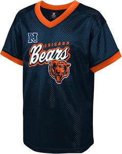 Maillot de football en mesh bleu marine des Chicago Bears à manches courtes, brodé avec le numéro 20 et le logo - Product Image 2