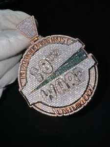 Hot Custom D VVS1 Moissanite Baguette Cut Pendant Necklace Solid 925 <b>Silver</b> HipHop Jewelry with Personality Ice Diamond <b>Charm</b> - Product Image 2