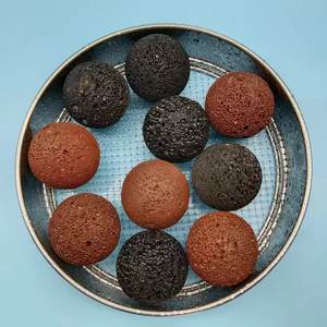 थोक प्राकृतिक काले ज्वालामुखीय पुमस ने बगीचे के एक्वेरियम लाल लावा पत्थर के अरोमाथेरेपी गेंदों के बगीचे की आपूर्ति - Product Image 6