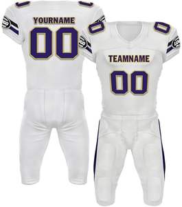 Camisetas de fútbol americano personalizadas y uniforme conjunto 100% poliéster antibacteriano manga corta nombre del equipo personalizado - Product Image 6