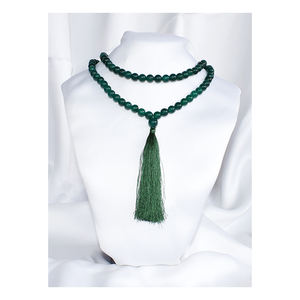 Piedra Preciosa Semipreciosa de Jade Verde Oscuro de Primera Calidad, Pulida, Grado AAA, Forma Circular, 8mm, Jap Mala, 108 Cuentas - Product Image 1