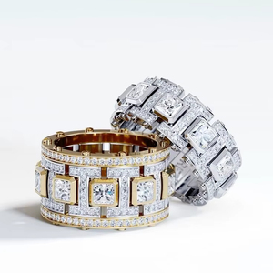 Bague élégante de qualité supérieure, diamant de laboratoire taillé, plaqué or 18 carats et argent, certifiée IGI, tendance. - Product Image 1