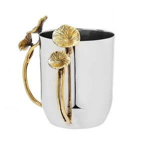 Tasse de lavage en acier inoxydable martelé miroir poli avec poignée en laiton vente chaude tasse de lavage meilleur prix - Product Image 3