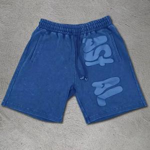 กางเกงขาสั้นคุณภาพสูง รักษ์โลก ความยาว 5 นิ้ว สำหรับผู้ชายและผู้หญิง พิมพ์ลายโลโก้ด้านหน้าตามสั่ง ลายเรียบ สไตล์สตรีทแวร์ - Product Image 1