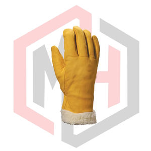 Gants thermiques en cuir de vachette avec doublure en fourrure, épaisseur de 11 oz, antistatiques, antidérapants, personnalisables pour la protection du travail de soudage - Product Image 6