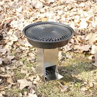 Réchaud pliant en acier inoxydable, réchaud à bois pour le camping, barbecue portable, réchaud de cuisine extérieur