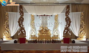 Boda temática del Palacio Blanco Triveni Mandap USA Trending Three Pole Wedding Mandap Mejor boda india Maharani Mandap USA - Product Image 4
