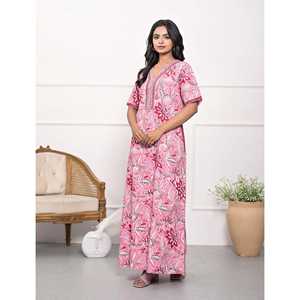 Camisón de Algodón Peach Jaal ODM, Tejido Popelín Cómodo y Suave para Verano, Cierre con Botones y Cordón Ajustable, Personalizable con Estampado Animal - Product Image 4