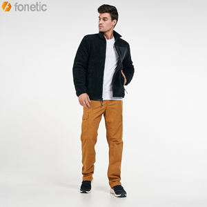 Veste Sherpa polaire de haute qualité pour hommes, impression de logo personnalisé, conception longue pour la saison d'hiver, col montant, épaisseur fine - Product Image 6