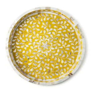 Resin Inlay Disposable Tray Rectangle Customized Pattern Modern Party Serving Server Handle Polished - Product Image 4