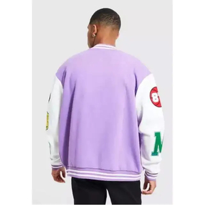 OEM Manufacturer High Quality Embroidery <b>Men's</b> 100% Wool Breathable Quick Dry <b>Summer</b> Varsity Baseball <b>Jacket</b> Wholesale Blank - Product Image 2