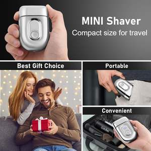 Mini rasoir électrique rechargeable USB pour hommes, rasoir rotatif étanche avec double lame pour les voyages et l'utilisation en camping-car, certifié IPX7 - Product Image 5