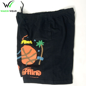 Wholesale Rate With Own Logo Breathable Outer Wear Highest Quality Sweat <b>Shorts</b> Black Cotton Puff Print Sweat <b>Shorts</b> - Product Image 3