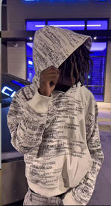 Ensemble de sweat-shirt et de sweat à capuche pour homme de haute qualité, imprimé sur toute la surface, style hip-hop, tissu éponge lourd, 100% coton - Product Image 2