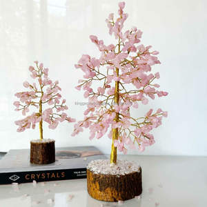 Vente en gros à base de bois M-SEAL de qualité supérieure Décoration de la maison Guérison naturelle Reiki Feng Shui Style Rose Pierre semi-précieuse Artisanat - Product Image 3
