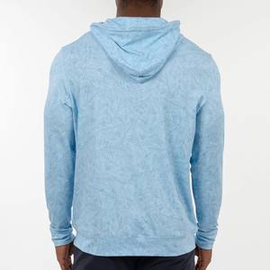 100% calidad superior hecho a medida hombres sudaderas con capucha ligeras Streetwear en blanco personalizado cielo azul Sudadera con capucha - Product Image 2