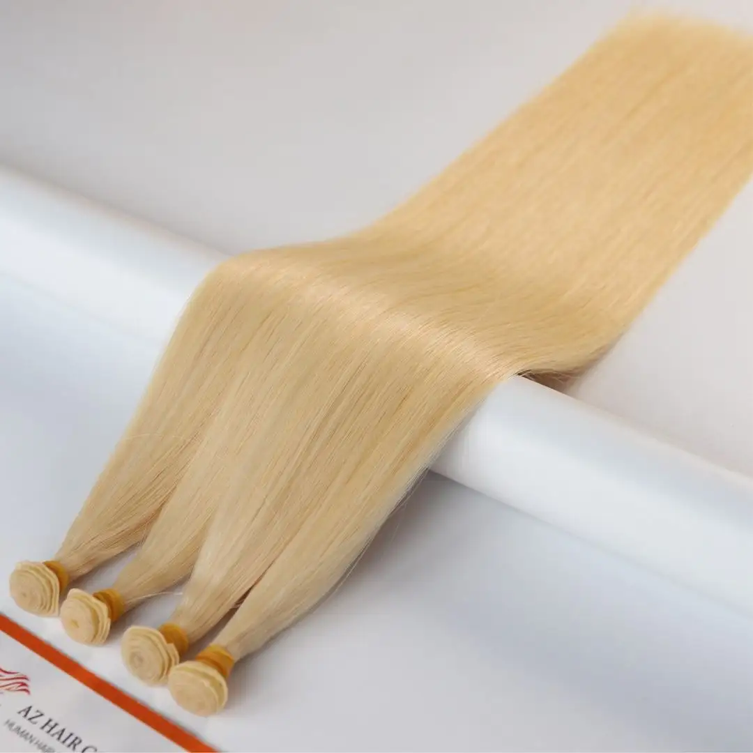 Genius Weft Blonde Color Bundle Cuticle Aligned Vietnamese Human Hair Extension From The Donors