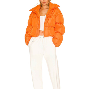 Veste matelassée importée pour femmes fermeture éclair col montant surdimensionné léger rembourré manteau en duvet vêtements d'extérieur veste en duvet courte - Product Image 4