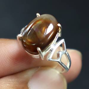 แหวนโมราเม็กซิกันสีเงินสเตอร์ลิง925อัญมณีเจียระไนแบบเรียบอัญมณีสำหรับงานแต่งงานและงานเลี้ยง - Product Image 5