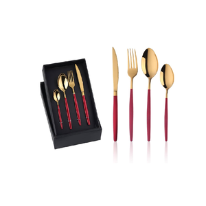 Couverts de luxe couteau cuillère fourchette en acier inoxydable ensemble de couverts miroir poli or pvd poignée ensemble de couverts - Product Image 1