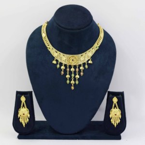 Micro collar de latón de cobre chapado en oro tradicional ocasión especial regalo de joyería de boda para ella Chapados En Oro - Product Image 1