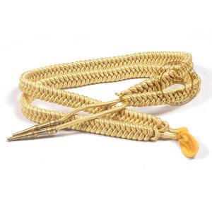 Aiguillette argentée noire avec étiquettes argentées Aiguillette tressée Aiguillette à cordon d'épaule sur mesure pour uniformes - Product Image 2