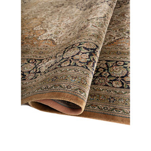 Tapis en soie noué à la main Gulmarg, grand format, motif médaillon rouge-orange, puzzle rectangulaire pour la maison, Pae-6458, pour couloir et salon - Product Image 2