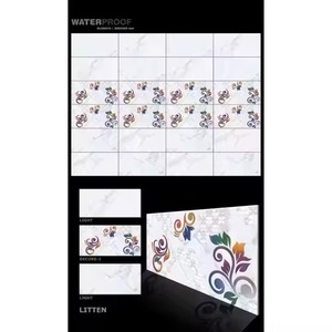 Les carreaux de mur en céramique imprimés par jet d'encre 3D attrayant 300x600mm ont glacé la finition brillante de Digital 12x24 30x60cm pour les murs intérieurs de bâtiment - Product Image 5