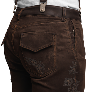 Pantalones Cortos Bávaros de Gamuza Marrón Desgastada Personalizados, Pantalones Cortos Tradicionales de Cuero Premium para Oktoberfest, Fábrica OEM - Product Image 4