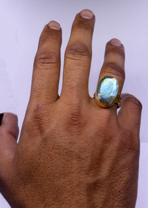 Clásico 925 plata esterlina fiesta desgaste chapado en oro azul Topacio labradorita Tsavorita anillo de piedras preciosas accesorio de joyería de moda - Product Image 5