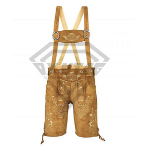 Pantalones Cortos de Cuero Genuino de Ante para Hombre, Estilo Bávaro Oktoberfest, con Tirantes, Traje Tradicional Alemán - Product Image 5