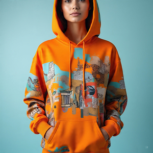 Sudadera con capucha estampada con gráfico de peso pesado para mujer, ropa deportiva holgada, Sudadera con capucha de sublimación para mujer de invierno - Product Image 5