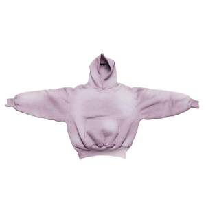 550 GSM Boxy Cropped Knit Hoodie Sunfaded tela de algodón cintura ancha de gran tamaño cómodo transpirable Loose Fit Pullover hombres - Product Image 2
