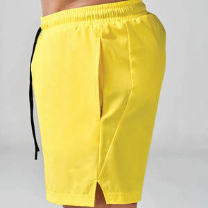 2025 haute qualité Shorts confortable respirant solide course Shorts de sport bon prix solide jaune couleur hommes Shorts - Product Image 4