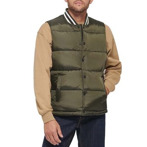 Veste sans manches pour homme, prix de gros, best-seller, coupe-vent d'hiver, col montant, capuche, design rayé, imperméable - Product Image 1
