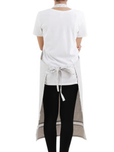 Tablier en coton sans manches de qualité supérieure avec poche avant et bretelles réglables gris et blanc pour la cuisine, l'hôtel et la maison - Product Image 5