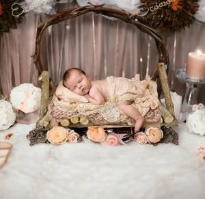 Nouveau banc rustique bois bûche lit Photo accessoire pour nouveau-né bébé Photoshoot Studio Shoot pour chambre salon nouveau-né photographie - Product Image 2