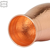 Carafe à eau martelée en cuivre avec couvercle bonne pour la santé Pot de chevet à boire direct ou pot à sucre Excellente valeur!