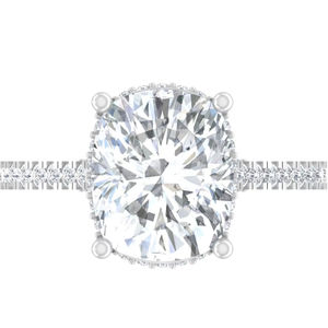 Bague de fiançailles et de mariage personnalisée en or 14 carats et argent 925, tendance, ensemble 18 carats, cadeau d'anniversaire, diamant de laboratoire taille coussin SOLITAR pour - Product Image 1