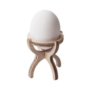 New Look Wooden Bunny Face Shape Egg Holders <b>Set</b> of 2 Natural Wood Crafted for <b>Kids</b> Fun Table Top Kitchen Usage Egg Holder - Product Image 3